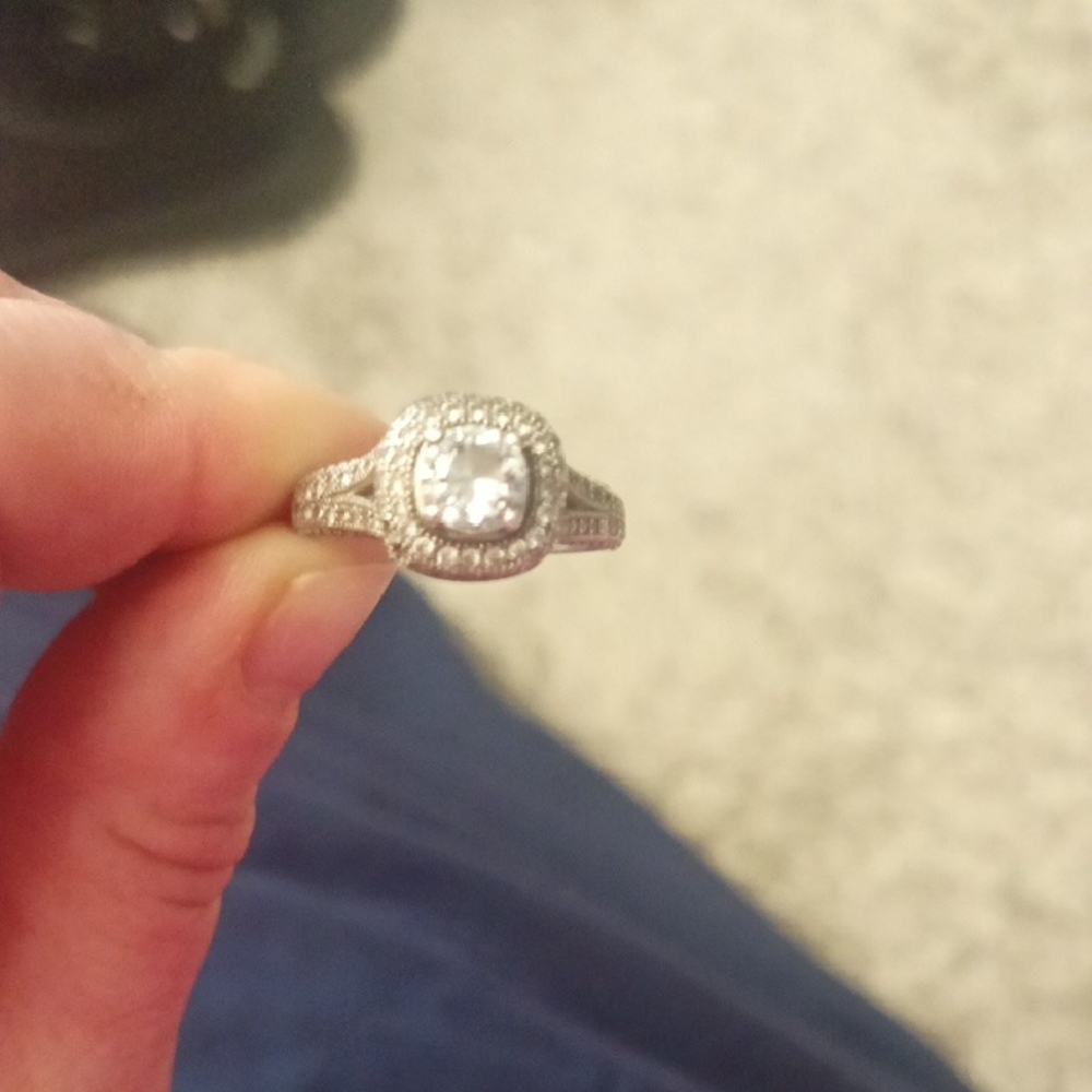 Elegant Silver Halo Ring